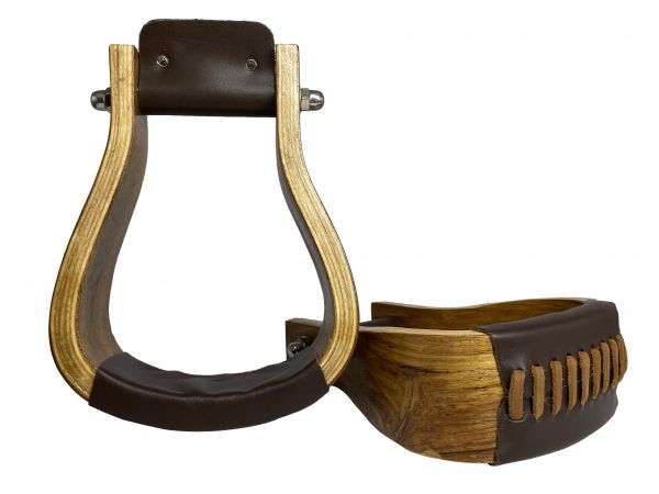 Showman Polished Ashwood wooden stirrups